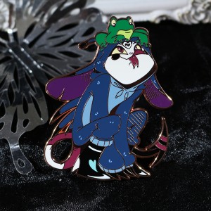 custom rose gold plated anime screen printing hard enamel pin