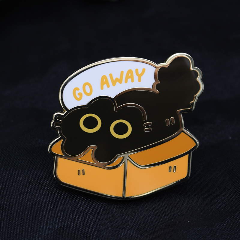custom gold plating screen printing animal hard enamel pin