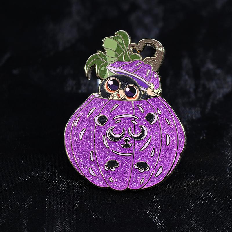 custom gold plated glitter hard enamel pin