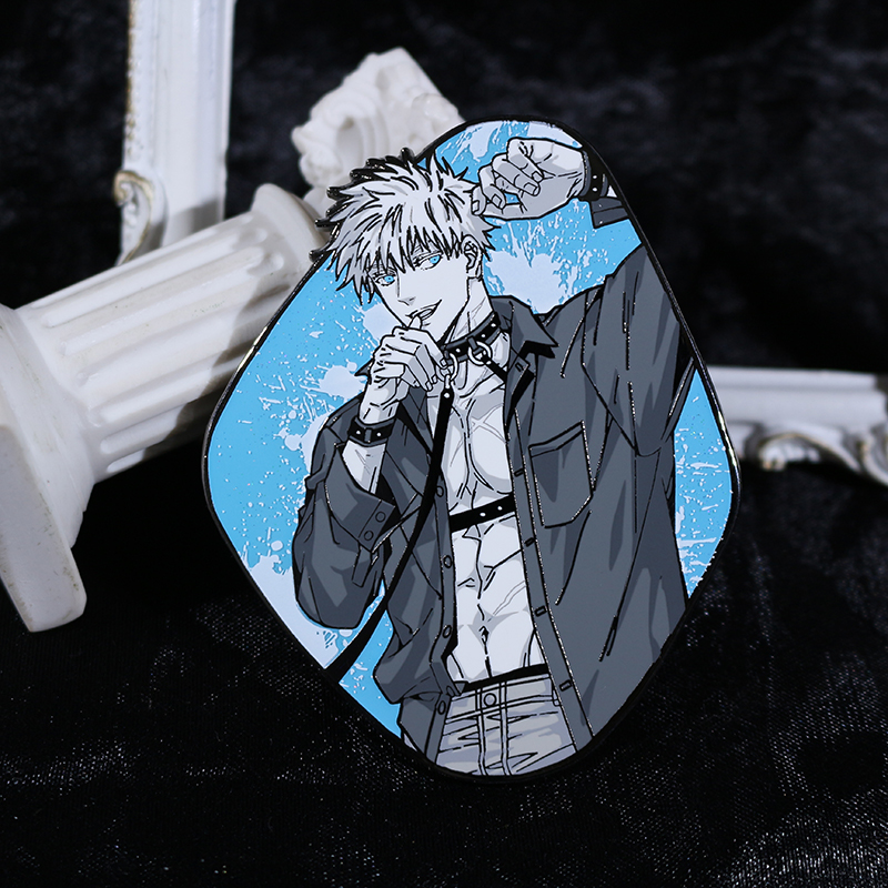 custom black nickel screen printing anime hard enamel pin