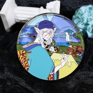 custom gold plated magnetic transparent anime soft enamel pin