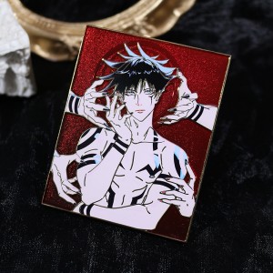 custom layer transparent with sandblast silk printing hard enamel pin