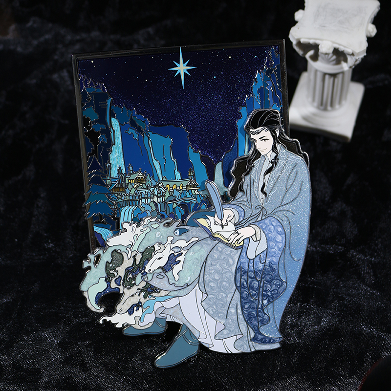 custom magnetic two layers swirl pearl gradient transparent anime hard enamel pins