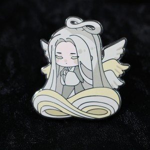 Custom UV Printing Silver Plated Cartoon Hard Enamel Pin