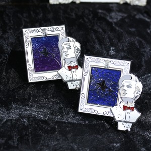 custom gradient transparent  and pearl hard enamel pins