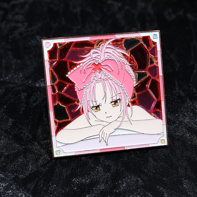 custom anime Shugo Chara stained glass soft enamel pin