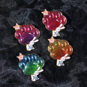 custom anime 3D layer gradient transparent and uv printing hard enamel pin