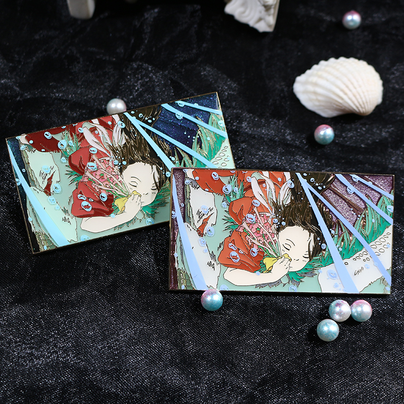 custom cat eye transparent with sandblast silk printing soft enamel pin with epoxy