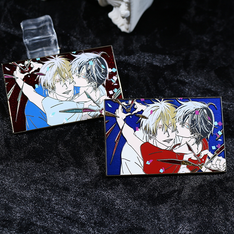 custom transparent and silk printing anime hard enamel pins