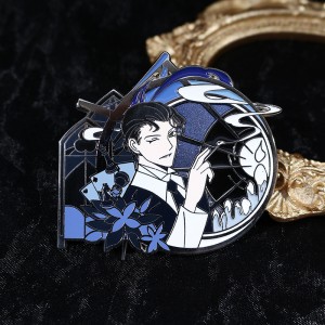 custom transparent sandblast nickel hard soft enamel pin