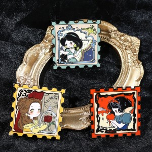 custom princess anime uv printing hard enamel pins