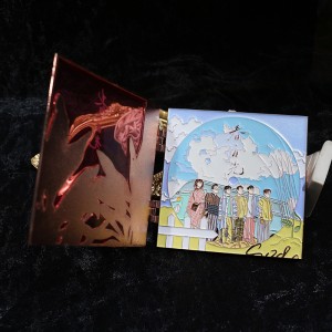 custom transparent velvet and pearl China band hinge soft enamel pin
