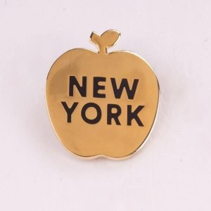gold apple shape soft enamel pins personalized promotion badges