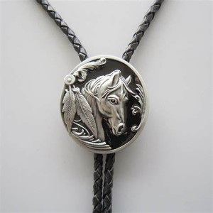 Wholesale Logo Men Tibetan Bolo Tie Necklace Custom Metal Bolo Tie