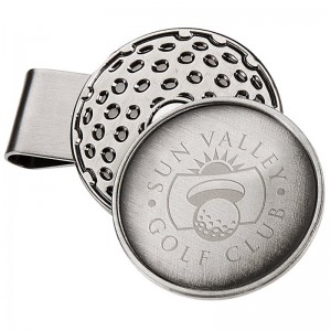 Custom Logo Metal Stoving Varnish Painted Zinc Alloy Golf Coin Ball Marker Magnetic Golf Hat Clip Custom Golf Ball Marker