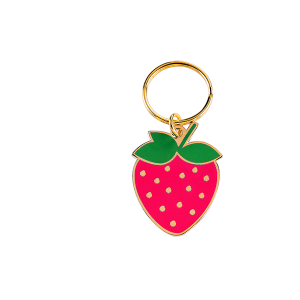 Strawberry shape hard enamel key chain