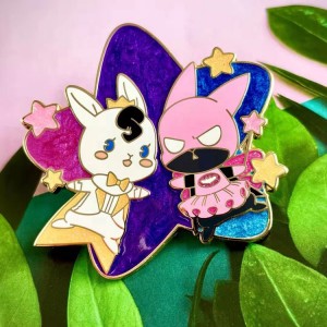 China factory wholesale hard enamel pins custom gradient pearl with 3D effect pin on pin badges