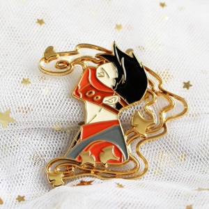 China factory wholesale hard enamel pins custom gradient pearl with 3D effect pin on pin badges