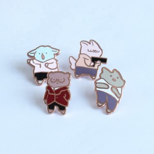 Hot Selling Popular Glass Stained Enamel Pin Cartoon Characters Metal Badge Custom Soft Hard Enamel Pin