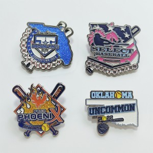 Metal Crafts Wholesales Manufacturer Custom Sport Design Club Logo Metal Badges Soft Enamel Trading Baseball Pins