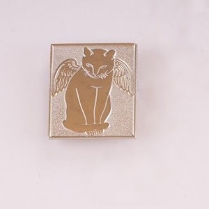 square shape die strcuk cat pins different plating promo badges