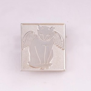 square shape die strcuk cat pins different plating promo badges