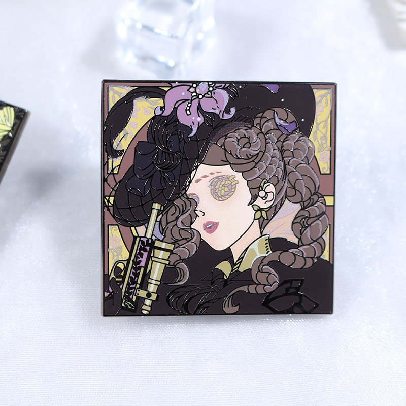 custom black nickel finish uv printing Identity V game hard enamel pin