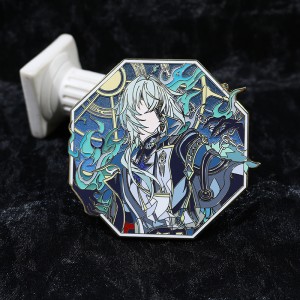 custom gradient pearl swirled pearl hard enamel pin