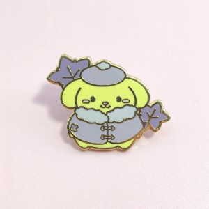 Cute Cartoon Flower Pink Brooch Custom Logo Metal Soft Enamel Lapel Badge Pin