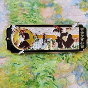 Custom Double Music Naruto Football Rolex Record Lapel Pin Souvenir Brushed Metal Brooch Enamel Badge Lapel Pin