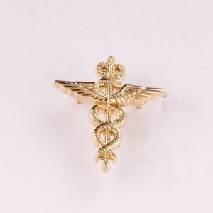 3D die struck Caduceus pins USA medical industry staff badges