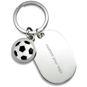 Customed Personalized Logo Keyring Custom Metal Soccer Keychain