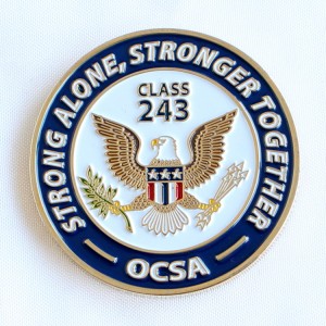 Insigne de police militaire personnalisé, pièce de défi artisanale en métal émaillé souple