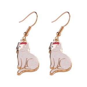 Manufacturer Wholesale Custom Logo Fashion Design Souvenir Cartoon Anime Style Metal Soft Hard Enamel Earring with fishhook fitting