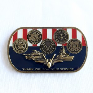 High Quality Customized Emboss Enamel Metal Medal and Army Souvenir Challenge Customer Coin