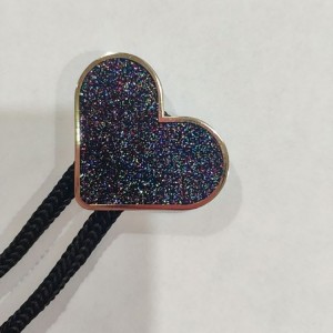 Pink Glitter Heart BOLO Tie China Manufacturer Wholesale Cheap High Quality Custom Soft Hard Metal Bolo Tie