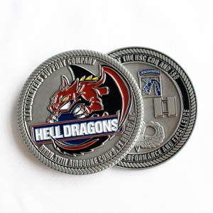 Customize High Quality Fashionable Metal Coin Manufacturer Enamel Color Antique Gold Silver Challenge Coin for Souvenir