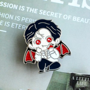 OEM Metal Pin Badge Pabrik Logo Kartun Enamel Custom Pin karo Magnet