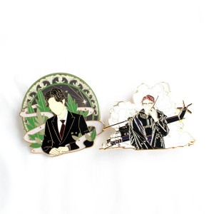 Shiinaha Ma jiro Alaab-iibiyaha birta ah ee ugu yar ee birta calaamada Brooch BT S Kpop Anime Glitter Pearl Lapel Pin