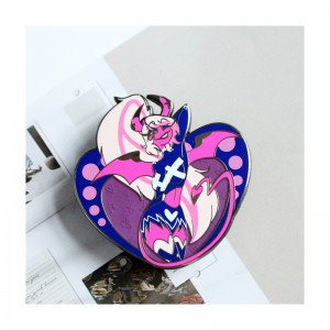 China Factory Custom Zinc Alloy Metal 3D Fa'ailoga Malūlū Enamel Lapel Pins