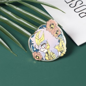 Best Sell Design Fashion Show Clothes Decoration Gifts Soft Hard Enamel Colorful Custom Logo Lapel Pin Badge with Glitter