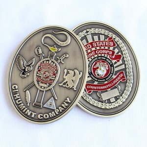 China Wholesale Custom Metal Craft Souvenir Gift Game Enamel Award  Navy Antique Challenge Coins