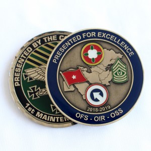 Metal Commemorative Antique Army Military Police 3D Metal Custom Enamel Chief Challenge Coin