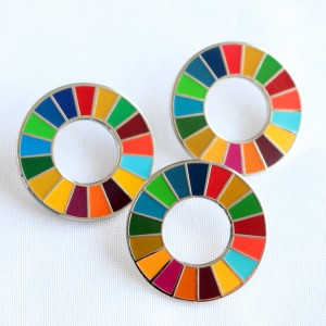 SDG schwéier ugestrach lapel PIN