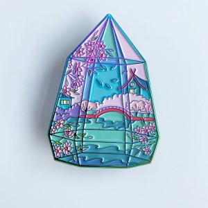 Custom Rainbow Plating Soft Enamel Pin with Butterfly Clutch