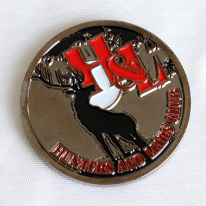 Hakuna Sarafu ya Chini ya Nafuu ya Kuchonga ya Dhahabu ya Aloi ya Ukumbusho wa Miaka 5 ya Enamel ya Metali ya Dhahabu.