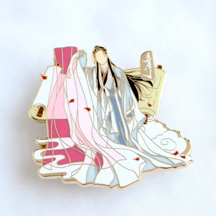 Cartoon Fashionable Bulk Transparent Glass Girl Hard Anime Metal Pin Custom Logo Made Enamel Pin Manufacture