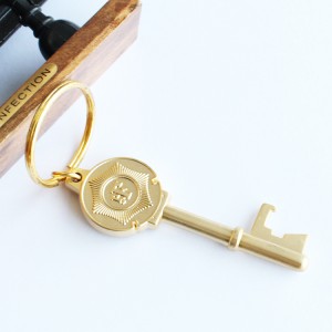 Gold color bear key chain