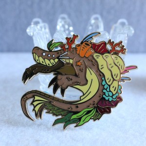 Colorful dragon transparent hard enamel pin