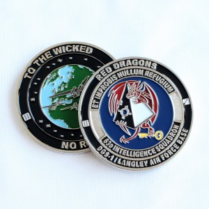 Insigne de police militaire personnalisé, pièce de défi artisanale en métal émaillé souple